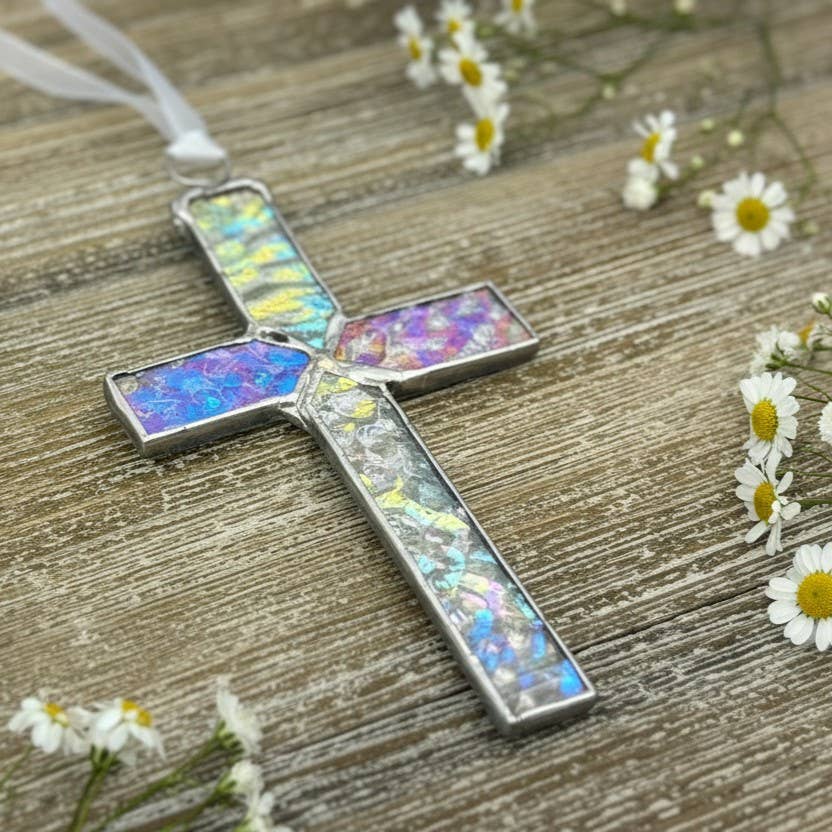 God Chose You Godmother Gift Handmade Glass Cross 4506SG
