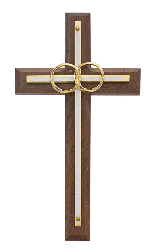 WALNUT/WHITE WEDDING CROSS