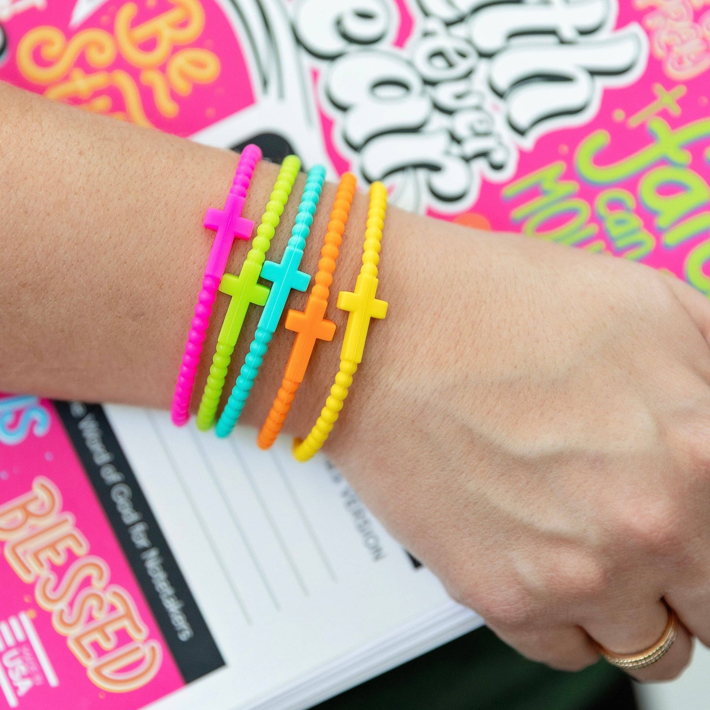 Jesus Bracelets (silicone cross bracelets) 5 packs