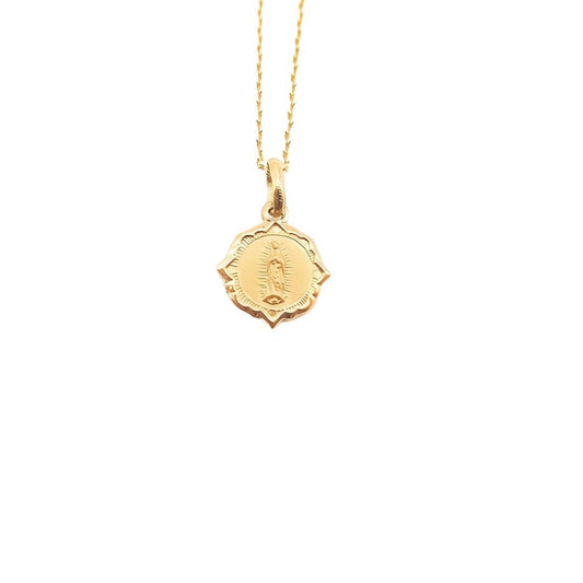 Gold Basilica Guadalupe Mini Scapular Pendant Necklace 18-inch