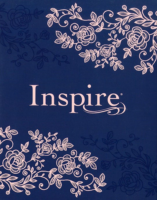 NLT Inspire Bible-Navy LeatherLike Hardcover