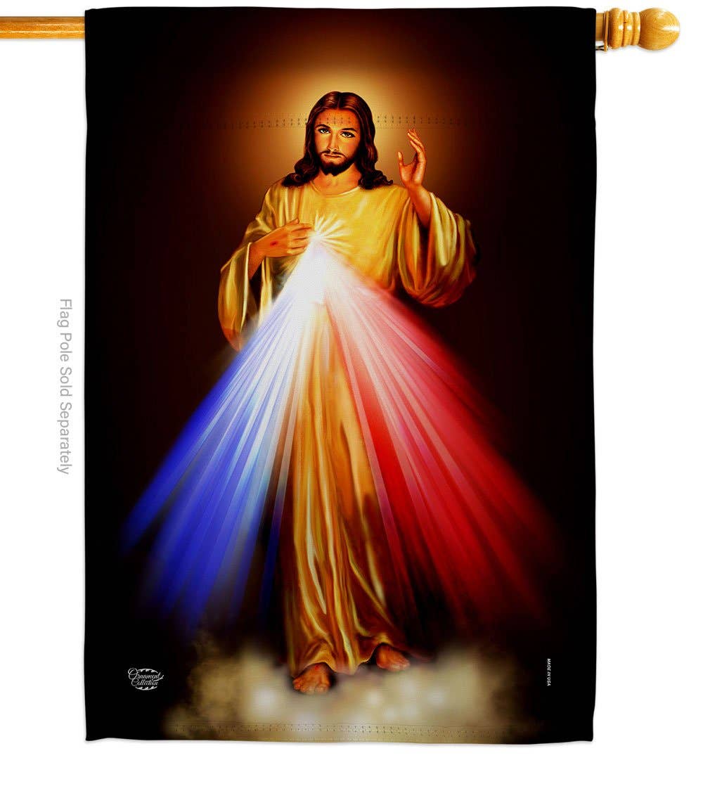 Jesus Divine Misericordia Religious Faith Decor Flag