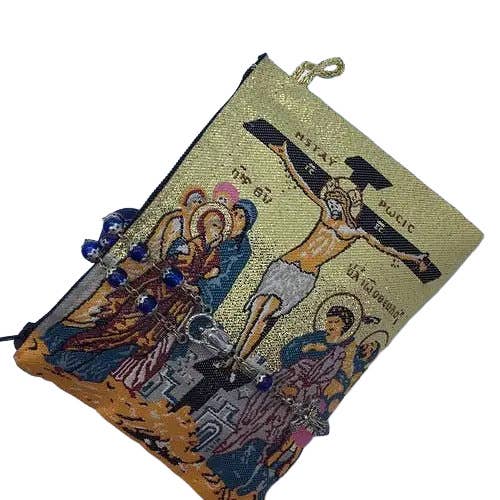 Crucifixion MD Rosary Pouch   4" x 6"