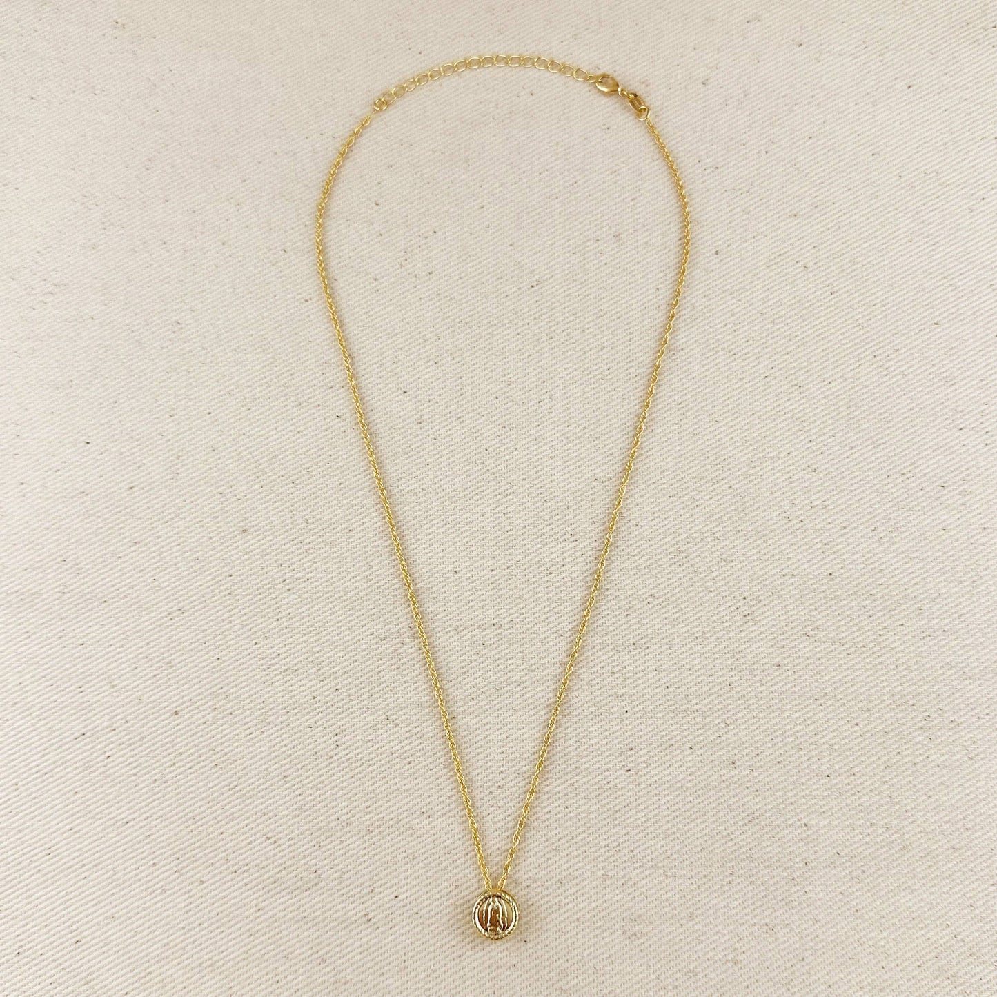 18k Gold Filled Mini Lady Guadalupe Necklace