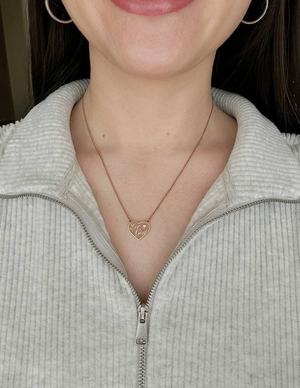 Enamel Let God Necklace