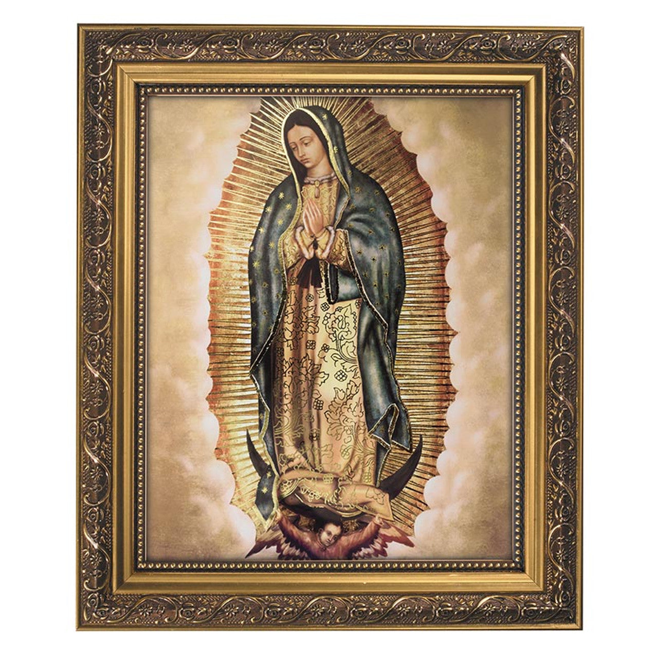 Our Lady of Guadalupe Gold Tone Framed Print