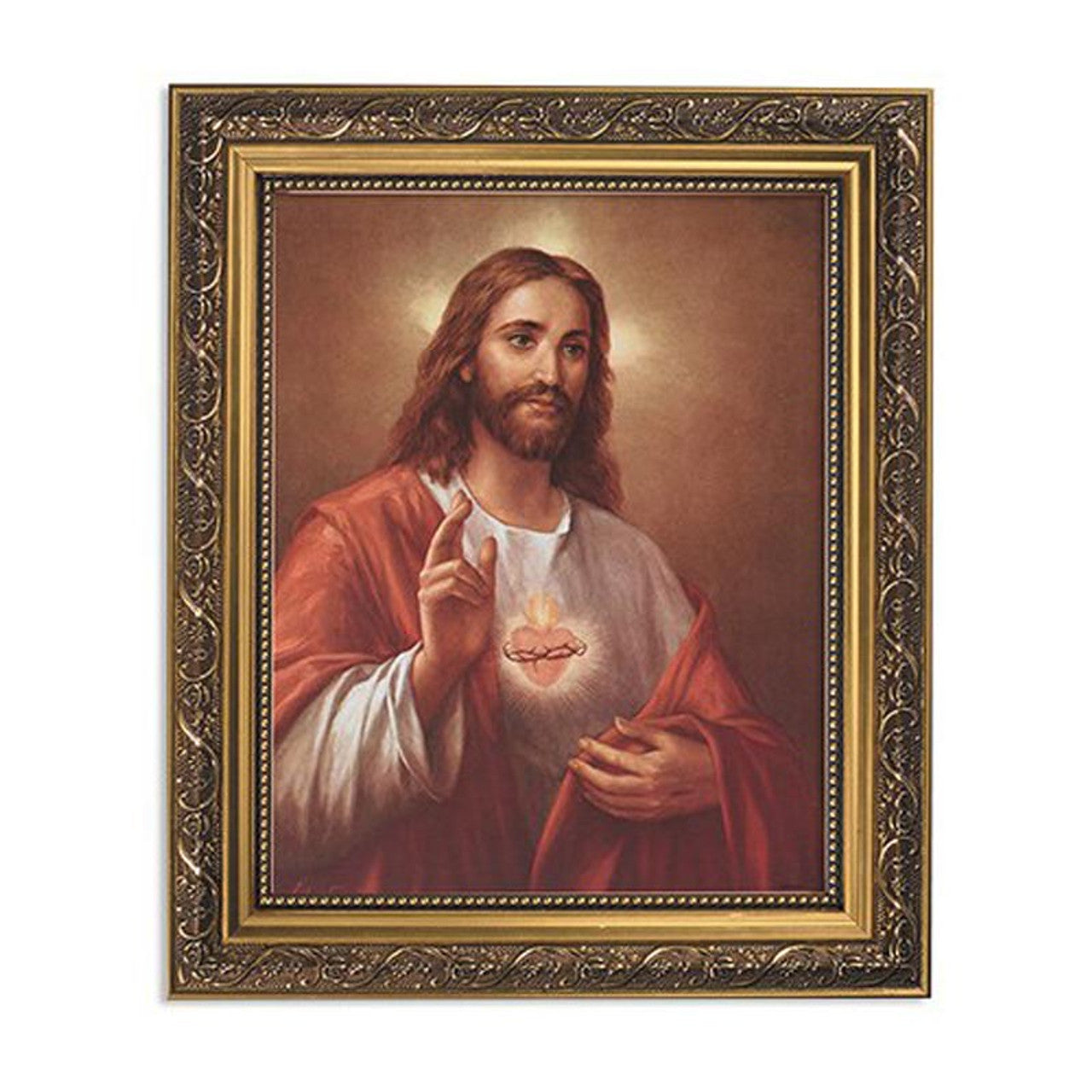 Sacred Heart of Jesus Gold Tone Framed Print