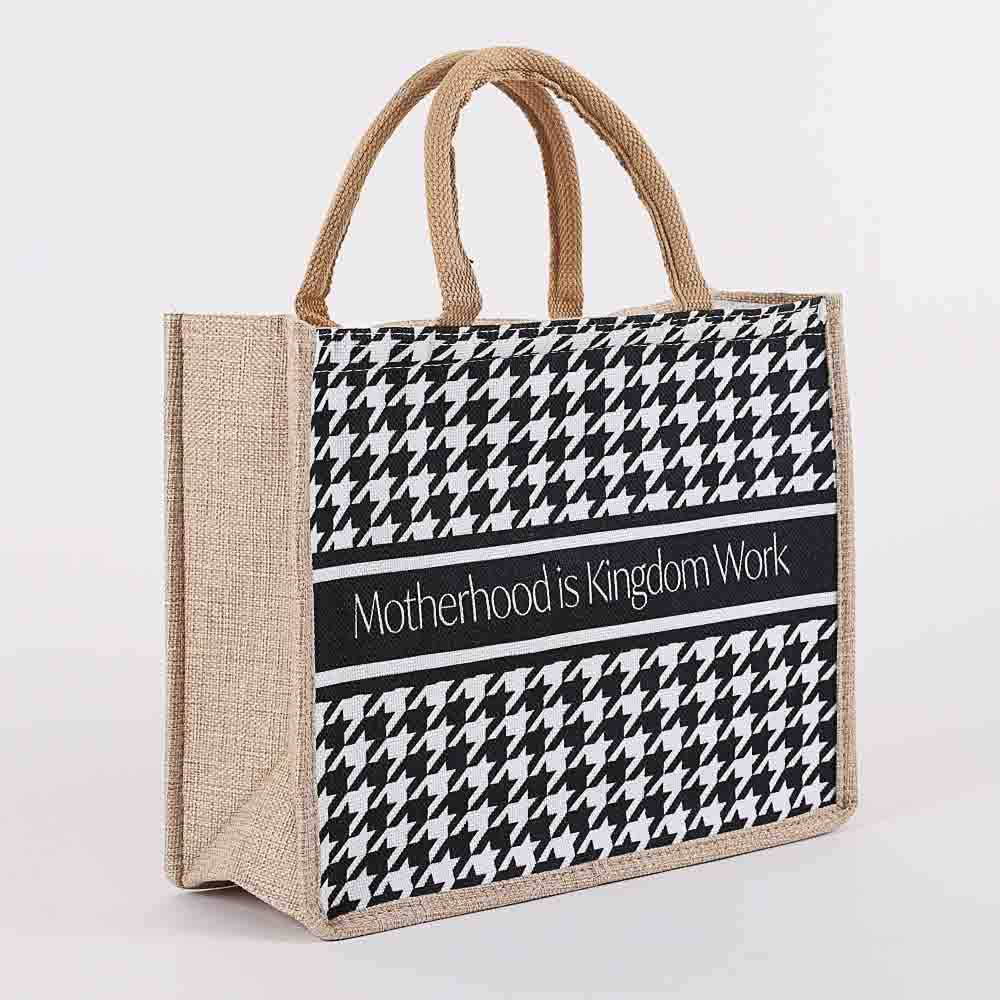 Woven Canvas Tote -  Motherhood is Kingdom Work