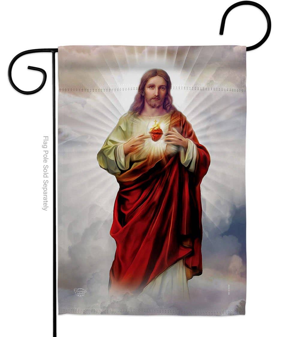 Sacred Heart of Jesus Religious Faith Decor Flag