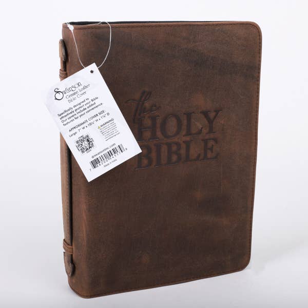 Bible Cover - Buffalo Leather - Holy Bible - L