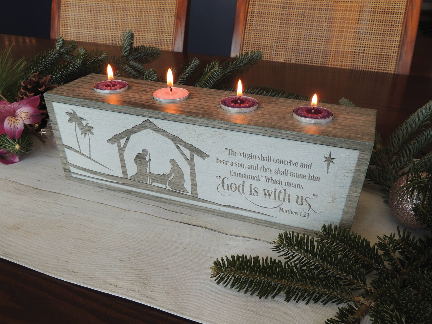 Advent Block (tea lights INCLUDED)