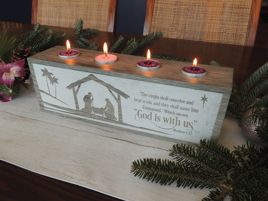 Advent Block (tea lights INCLUDED)