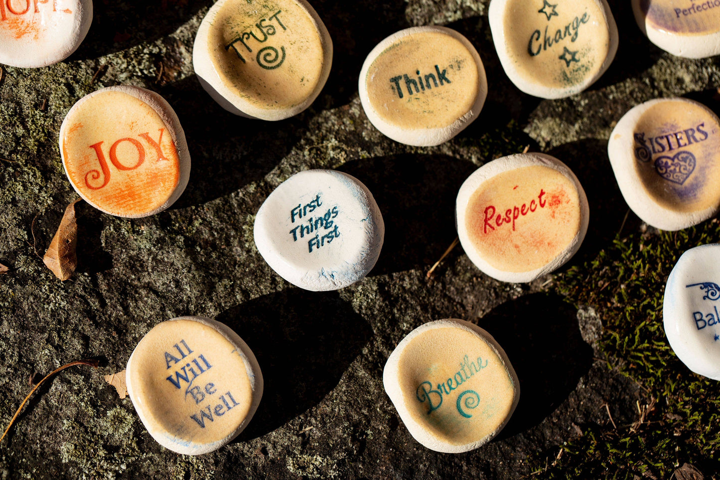 Ceramic Word Stones Display Assorted