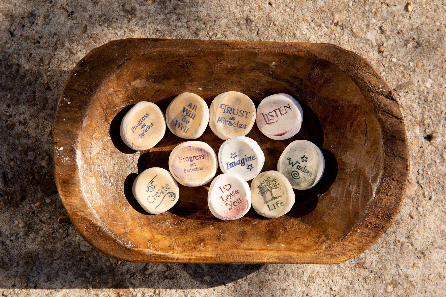 Ceramic Word Stones Display Assorted