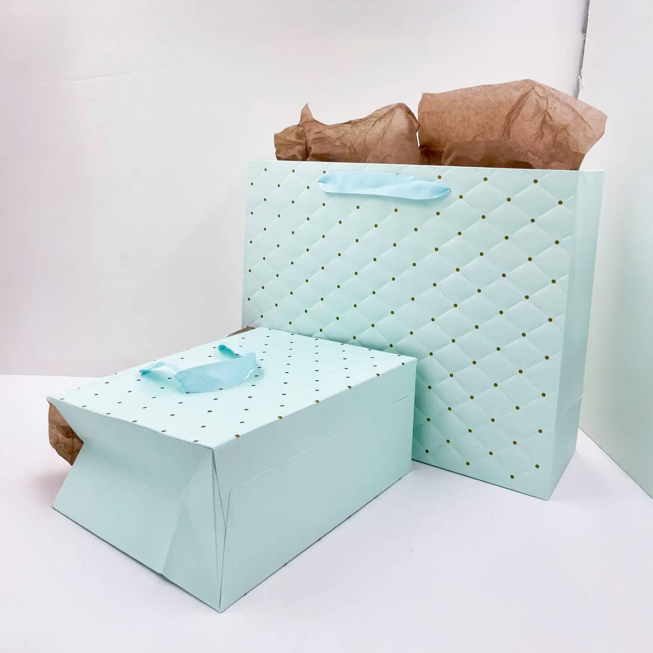 Tiffany Blue Dot Wavy Surface gift bag w/ tissue