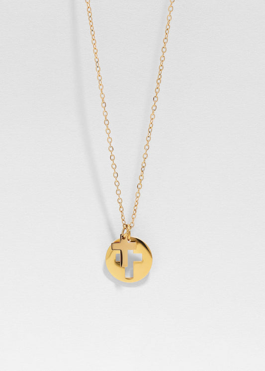 Stainless Steel Cross Cutout Necklace