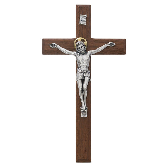 8" BEVELED WALNUT CRUCIFIX