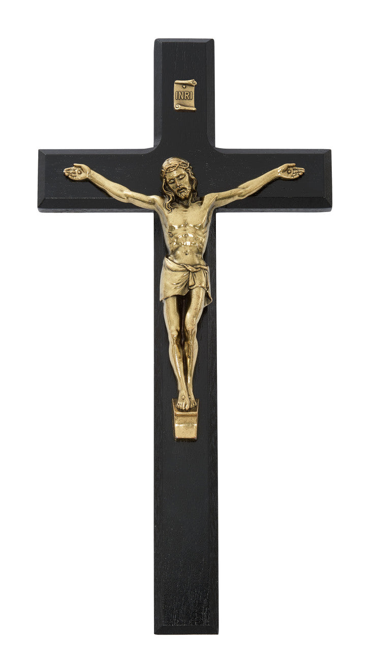 10" BLACK/GOLD CRUCIFIX