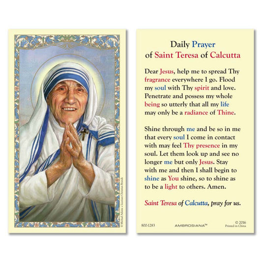 Holy Card - Laminated - 800-1283 Teresa Of Calcutta