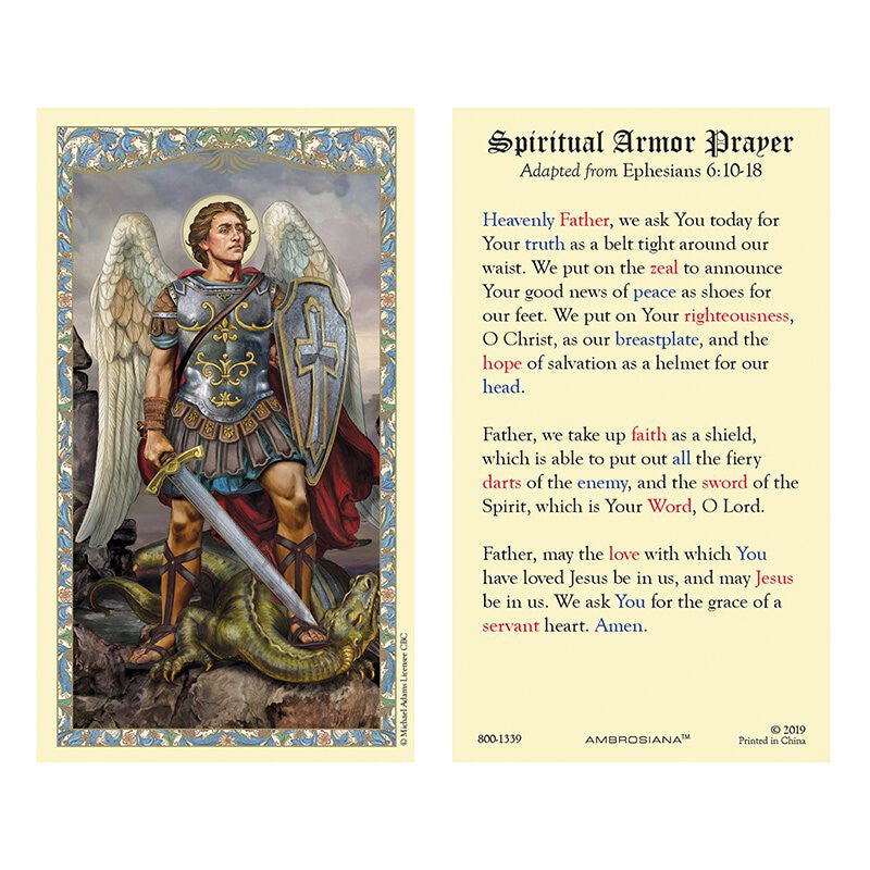 Holy Card - Laminated - 800-1339 Spiritual Armor Prayer (St. Michael)