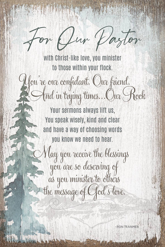For Our Pastor - Timeless Sentiment Plaques 6X9 Wood Plaque