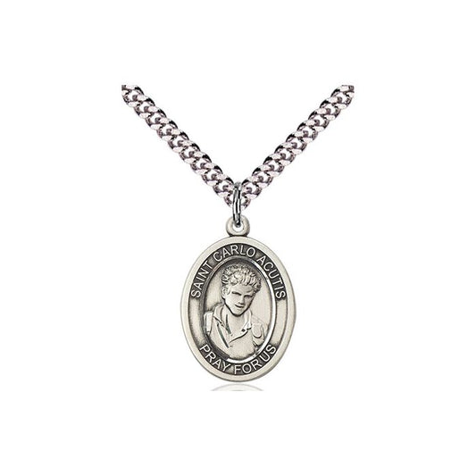 St Carlo Acutis Oval Medal with chain