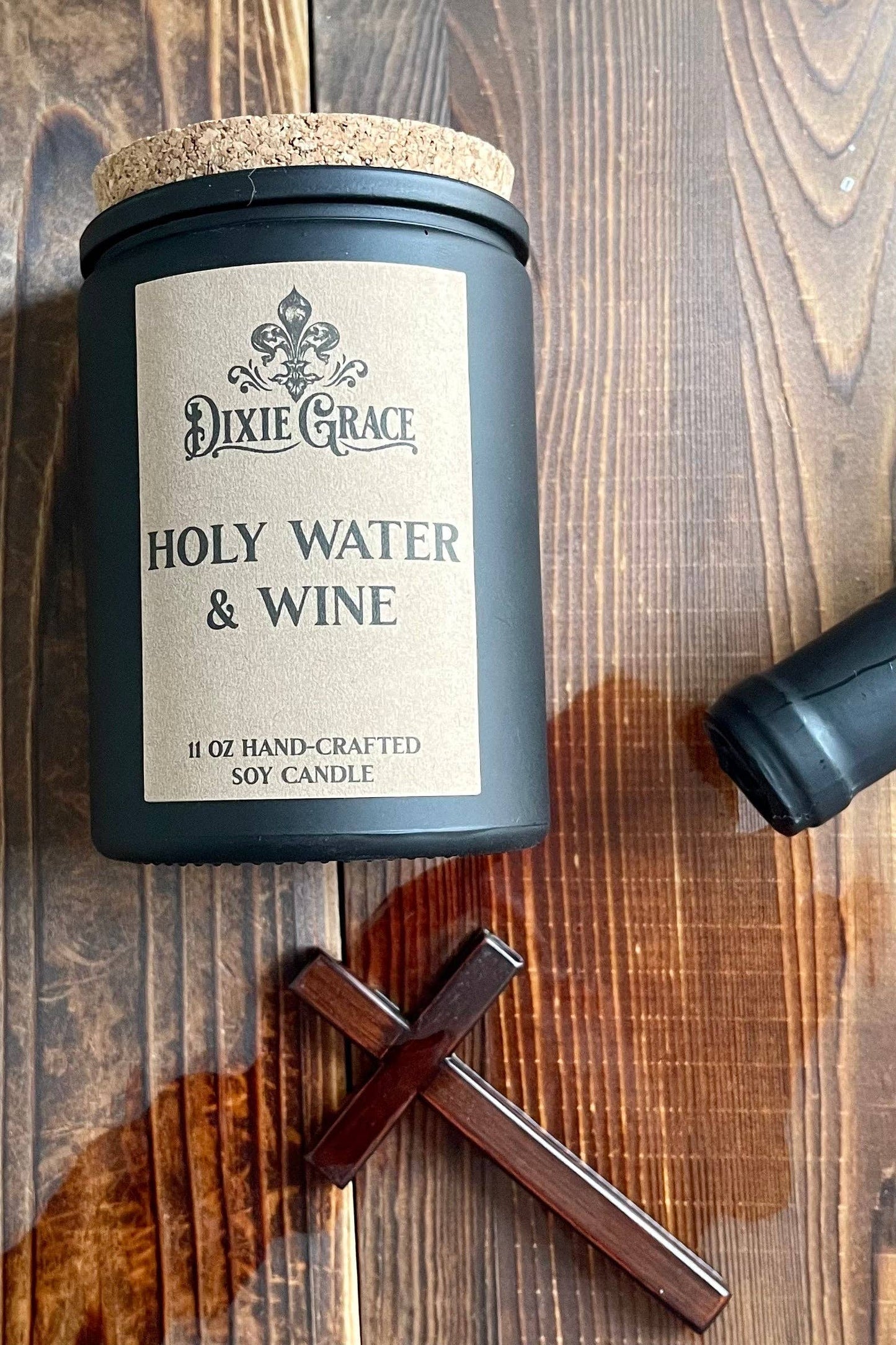 Holy Water & Wine - 11 oz Glass Candle - Cotton Wick