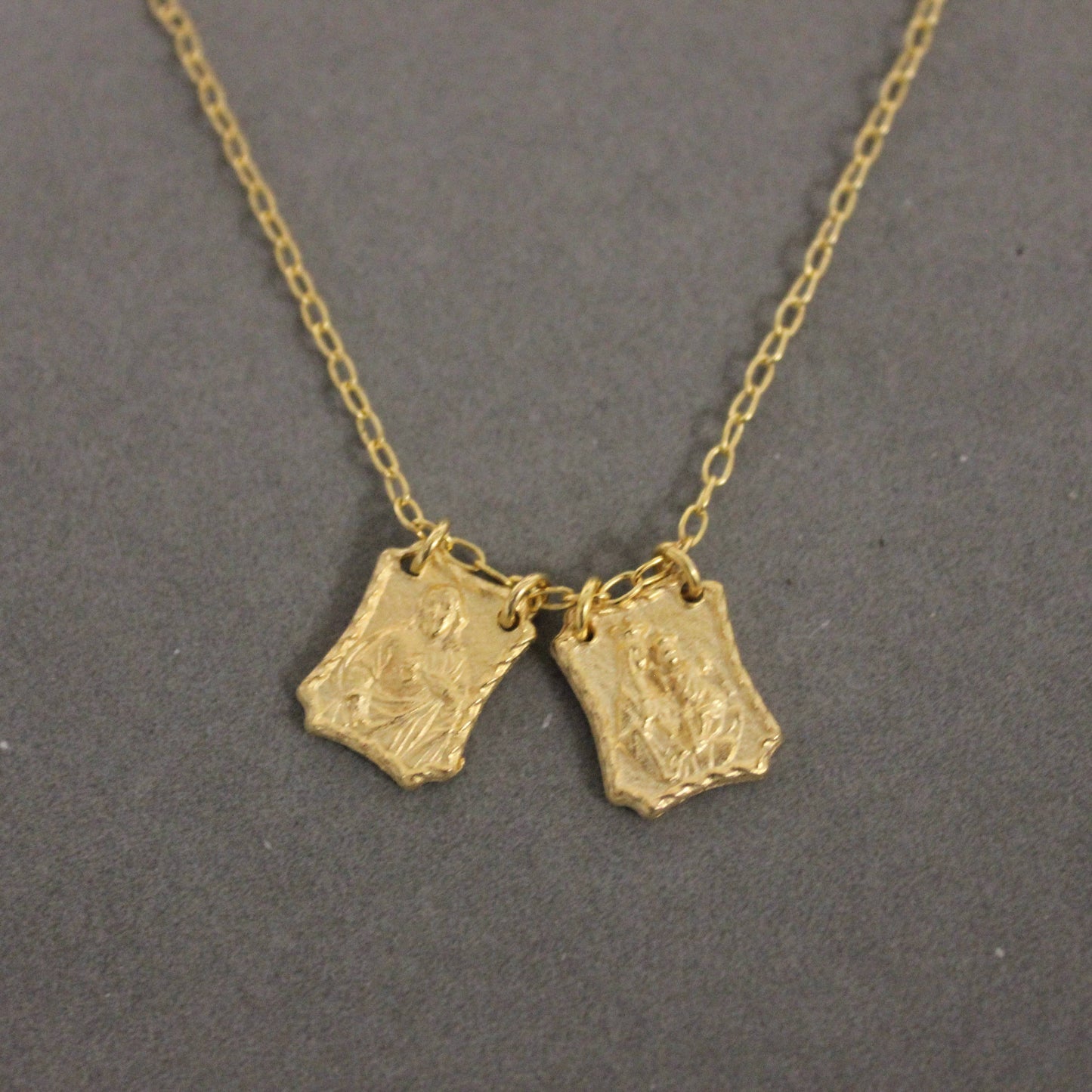 Gold Scapular Necklace 16"-18"
