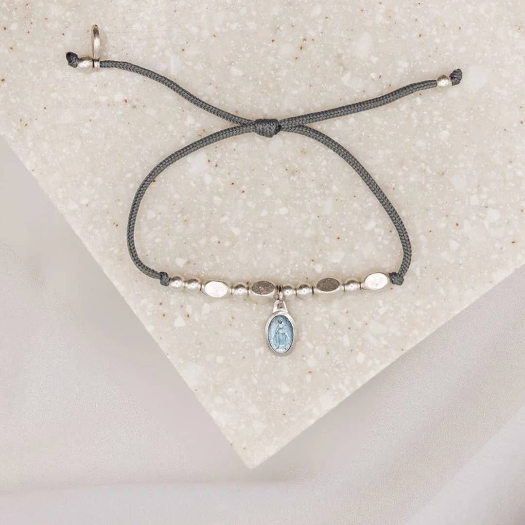 The Little Saints - Miraculous Mary Oval Blue - Silver