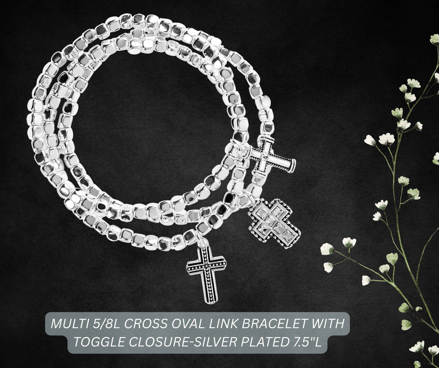 Bracelet Multi Cross Triple Stack