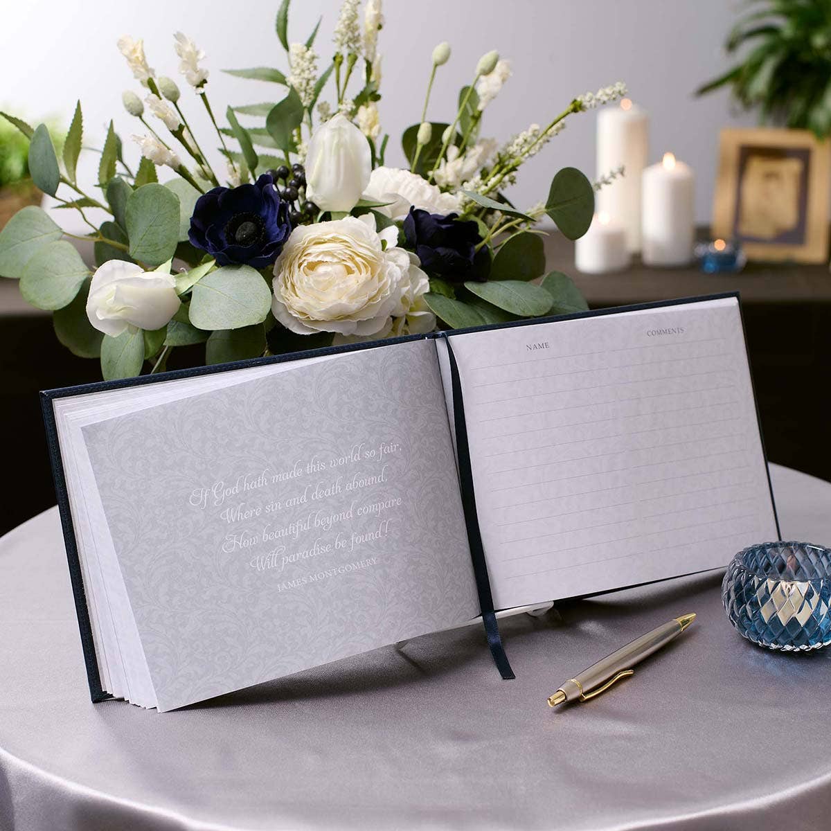 Guest Book Navy In Loving Memory