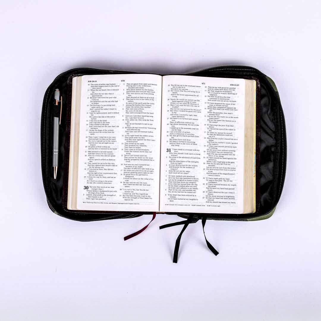 Bible Cover Canvas Army Of God Camo M