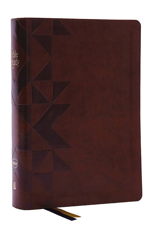 NKJV The Bible Study Bible (Comfort Print)-Brown Leathersoft