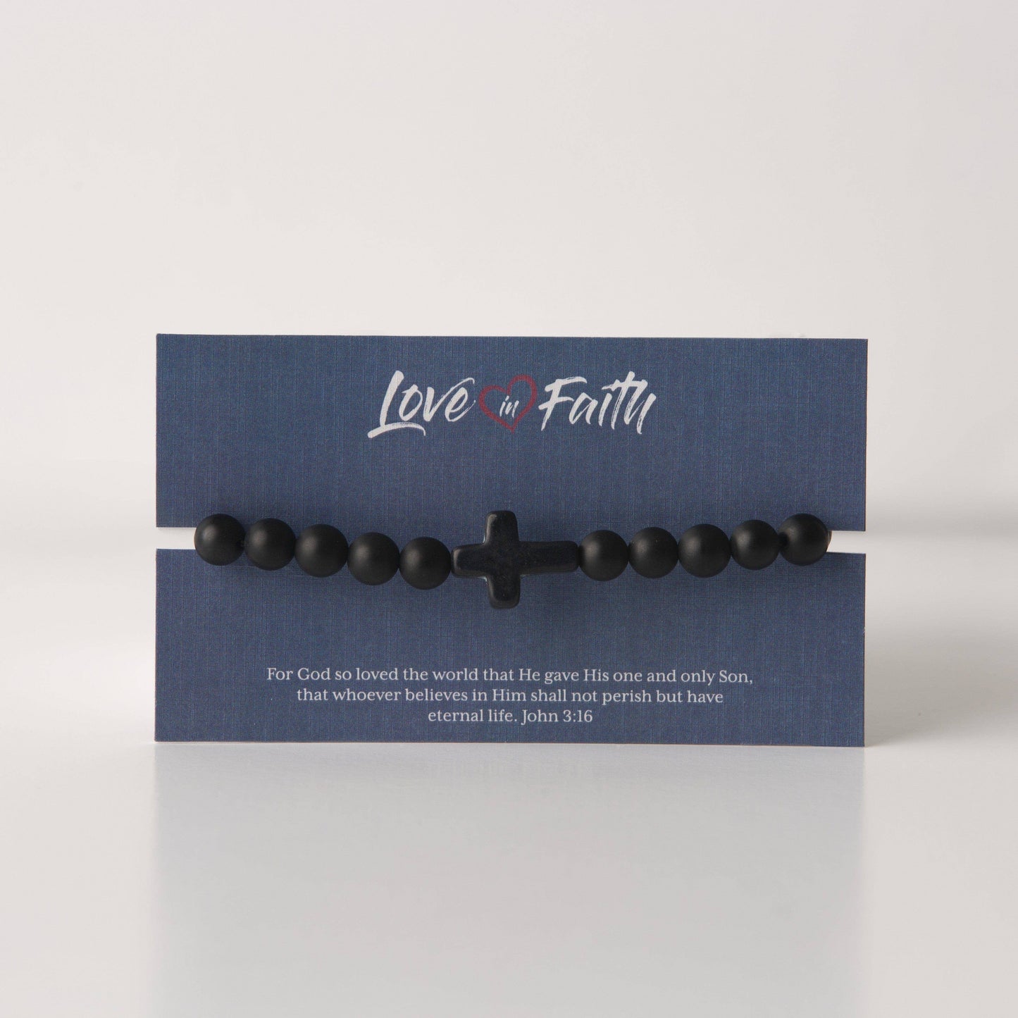 Men's Cross Stone Copper Bead Bracelet
