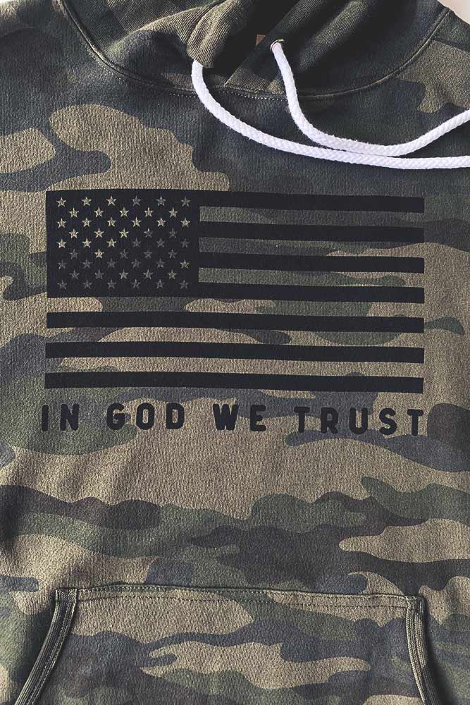 In God We Trust Camo Graphic Hoodie