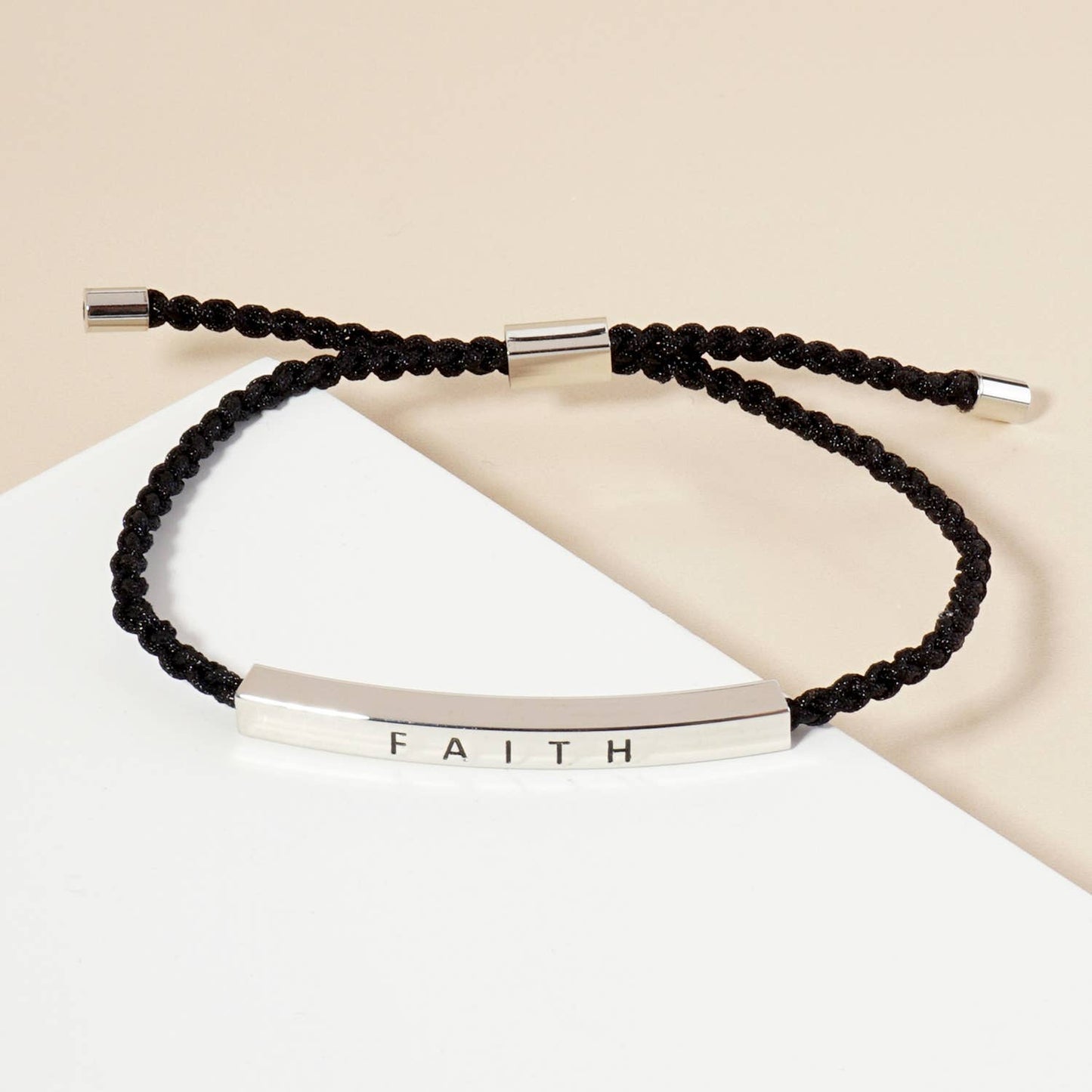 Inspirational Messages "Faith" Tube Bar Bracelet