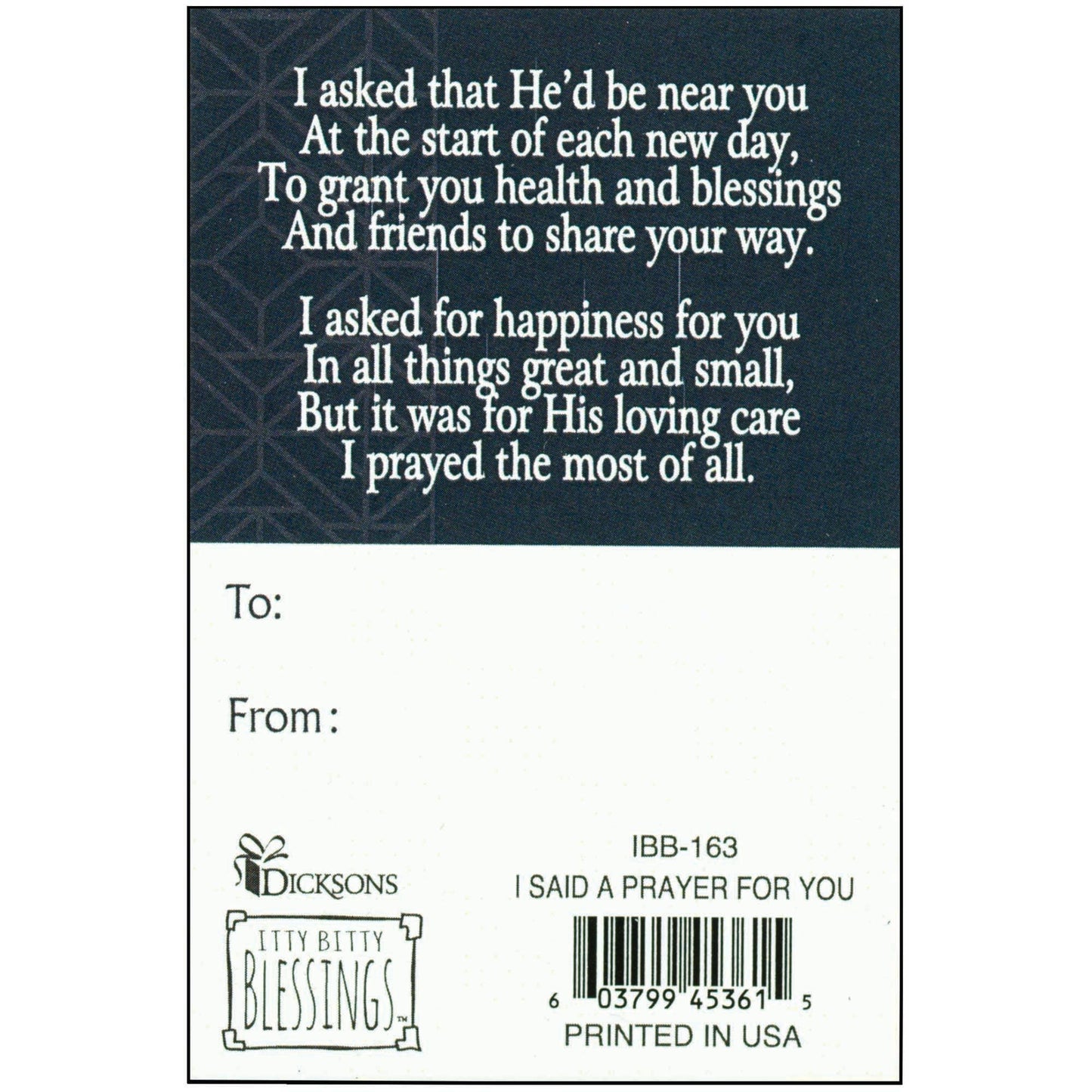 Itty Bitty I Said A Prayer For You Today