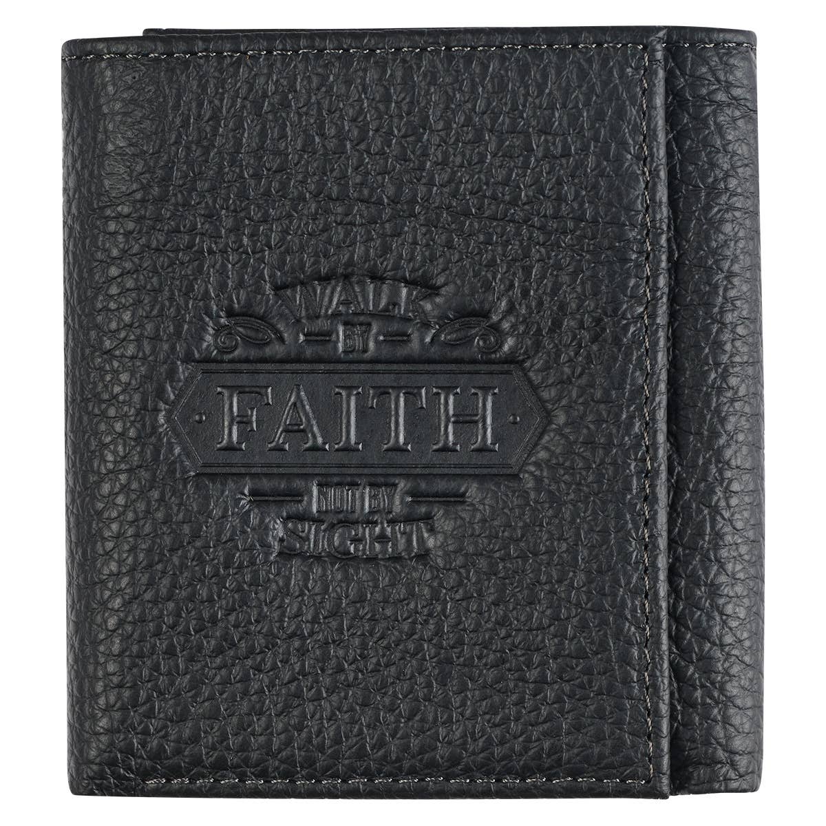 Wallet Leather Black Walk by Faith 2 Cor. 5:7