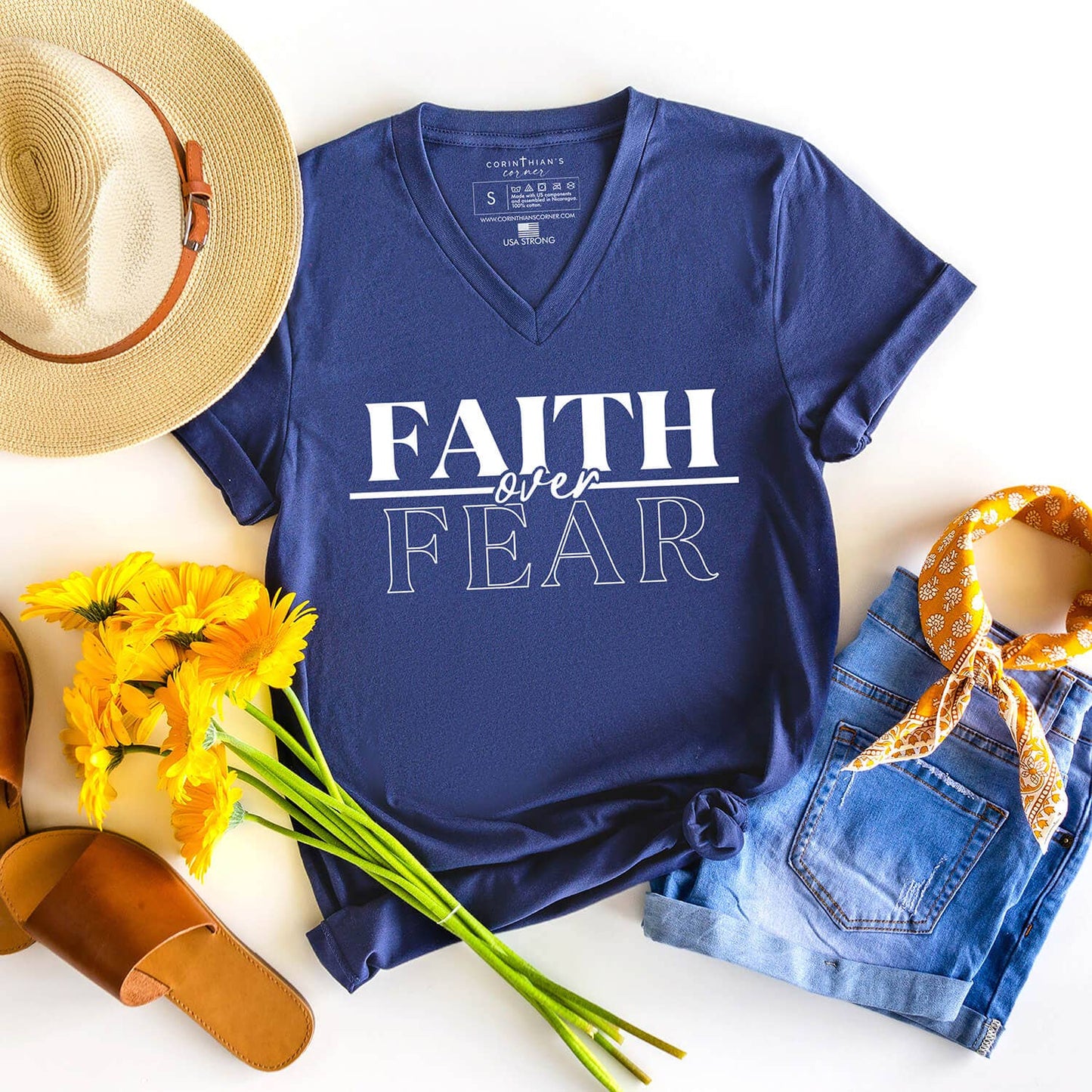 Faith Over Fear V-Neck