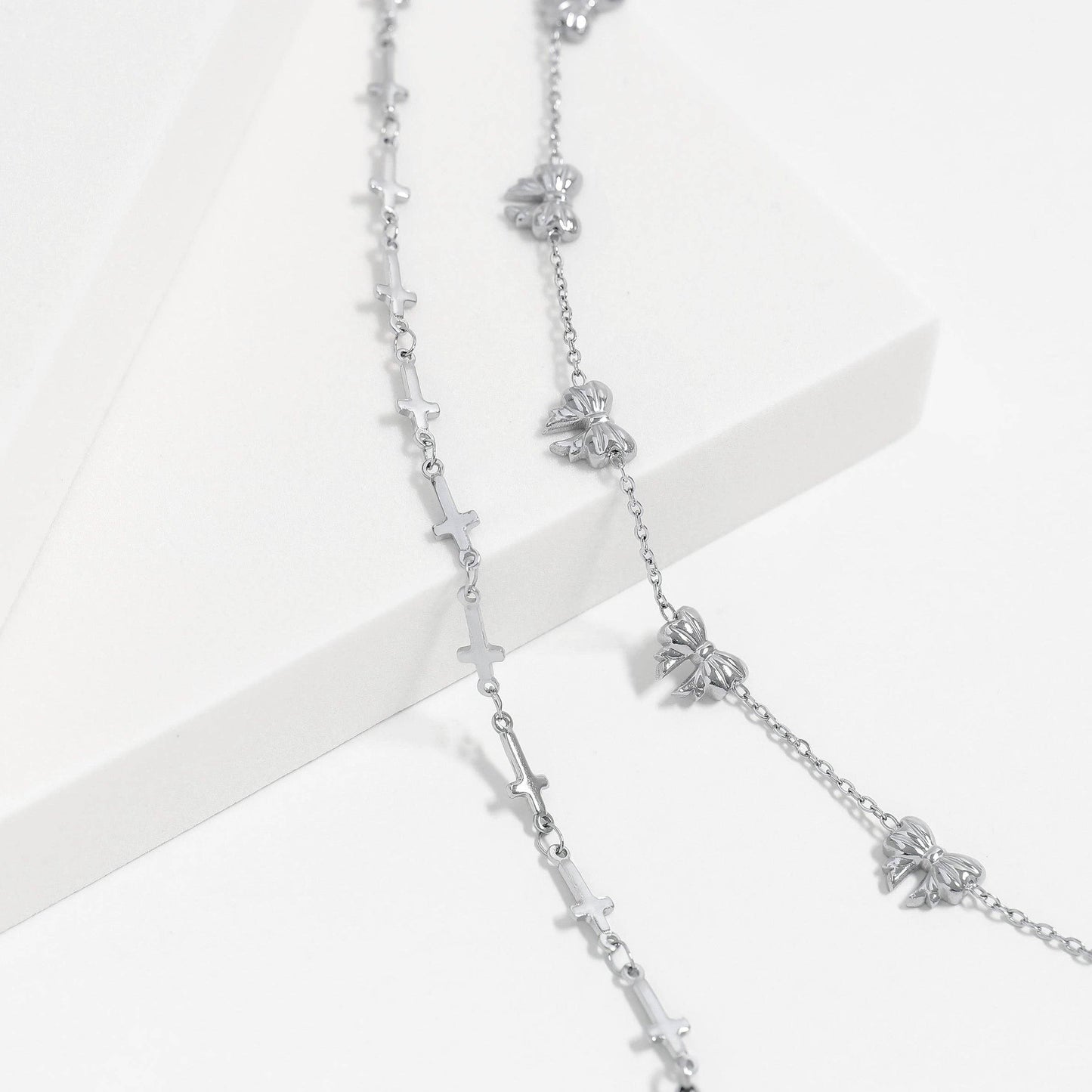 Stainless Steel Cross Chain Bracelet