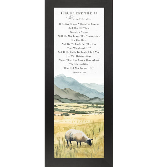 Jesus Left The 99 To Rescue Me Sheep Lamb Christian Art