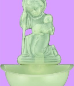 5" Shepherd holy water font (luminous plastic) (child with lamb)