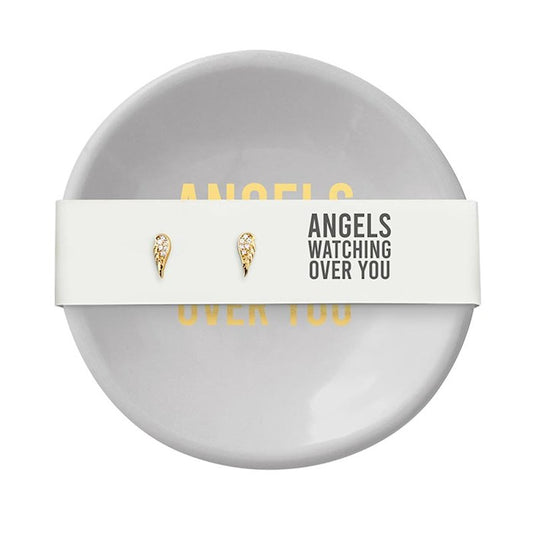 Ring Dish and Earrings - Angels Watching over You