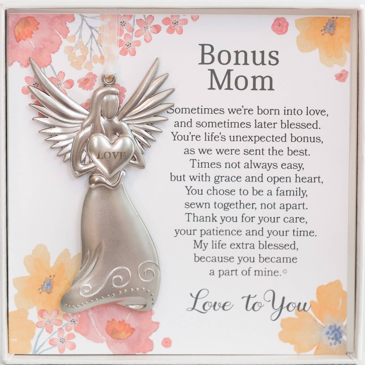 Bonus Mom (Stepmom Gift): Keepsake Angel Ornament and Card