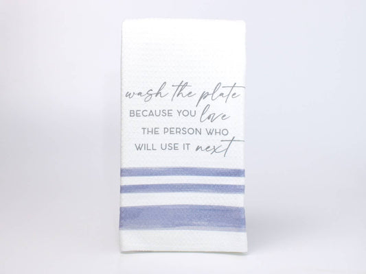 Wash the Plate Tea Towel, Mother Teresa Quote Catholic Decor