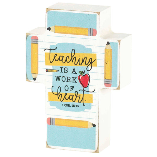Ttop Teaching Is A Work Mdf Wht 4"H