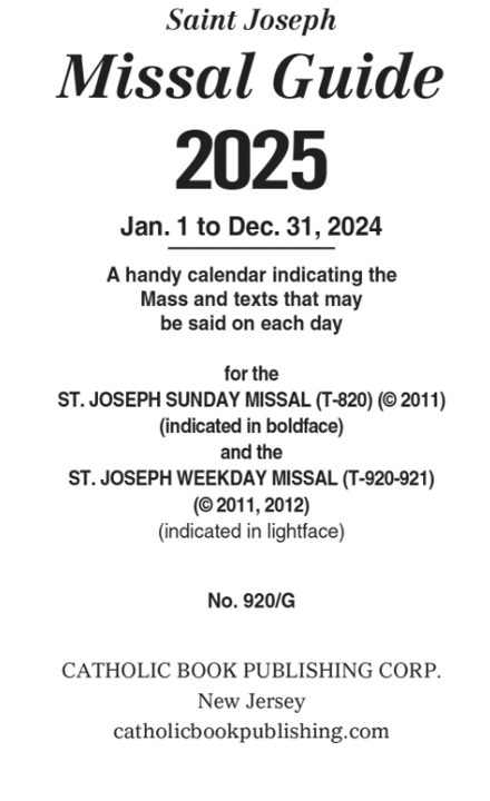 2025 St. Joseph Missal Guide for