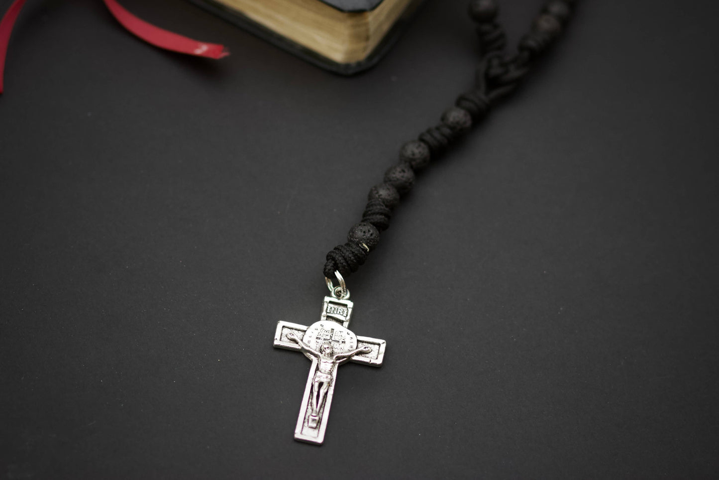 Memento Mori Lava Rock Rosary