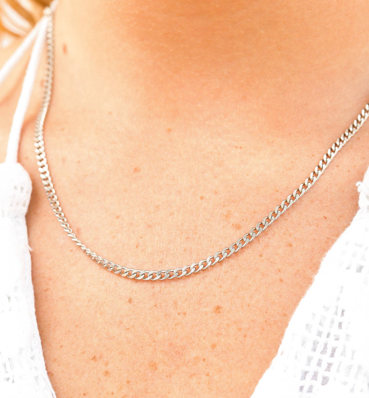 Stainless Steel Curb Chain Necklace