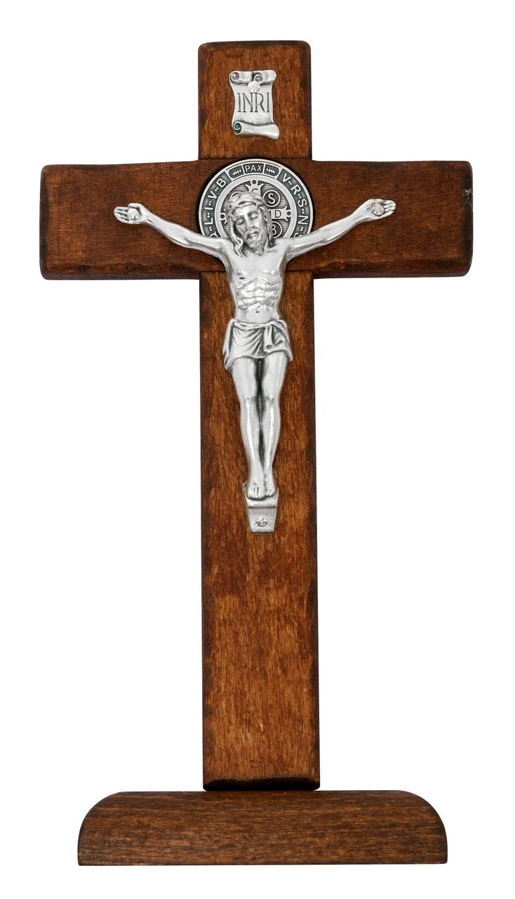 9" STANDING ST BENEDICT CRUCIFIX